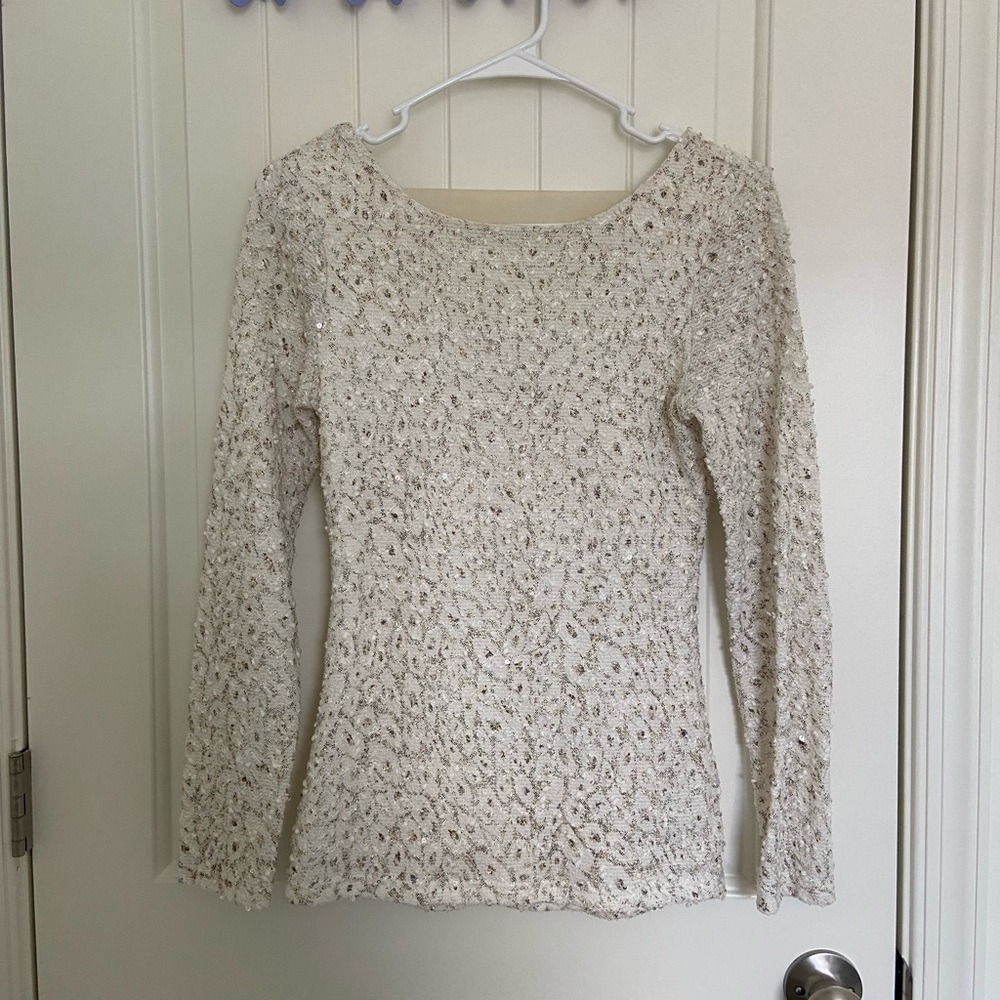 Jennifer Lopez women’s lace sequined top — XS